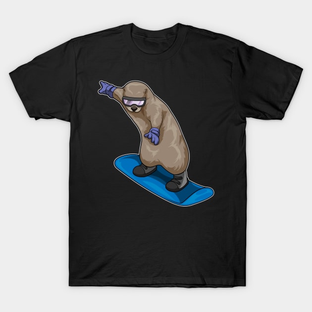 Otter Snowboard Winter sports T-Shirt by Markus Schnabel